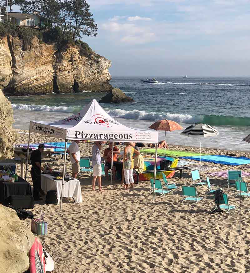 pizza catering on beach