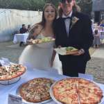 Bride & Groom at a wedding catered by pizzarageous